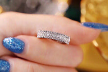 Load image into Gallery viewer, LUOWEND 18K White Gold Real Natural Diamond Ring for Women