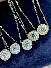 Load image into Gallery viewer, LUOWEND 18K White/Yellow Gold Natural Diamond Necklace for Women