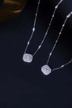 Load image into Gallery viewer, LUOWEND 18K White Gold Real Natural Diamond Pendant Necklace for Women