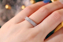 Load image into Gallery viewer, LUOWEND 18K White Gold Real Natural Diamond Ring for Women