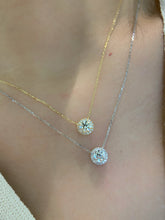 Load image into Gallery viewer, LUOWEND 18K White/Yellow Gold Natural Diamond Necklace for Women