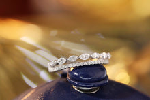 Load image into Gallery viewer, LUOWEND 18K White Gold Real Natural Diamond Ring for Women