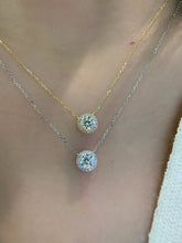 Load image into Gallery viewer, LUOWEND 18K White/Yellow Gold Natural Diamond Necklace for Women