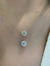 Load image into Gallery viewer, LUOWEND 18K White/Yellow Gold Natural Diamond Necklace for Women