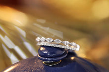 Load image into Gallery viewer, LUOWEND 18K White Gold Real Natural Diamond Ring for Women