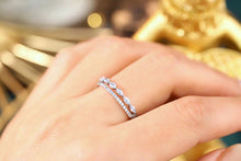 Load image into Gallery viewer, LUOWEND 18K White Gold Real Natural Diamond Ring for Women