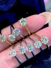 Load image into Gallery viewer, LUOWEND 18K White/Yellow Gold Natural Diamond Ring for Women