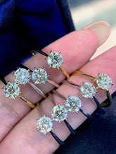 Load image into Gallery viewer, LUOWEND 18K White/Yellow Gold Natural Diamond Ring for Women