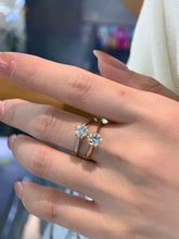 Load image into Gallery viewer, LUOWEND 18K White/Yellow Gold Natural Diamond Ring for Women