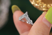 Load image into Gallery viewer, LUOWEND 18K White Gold Real Natural Diamond Ring for Women