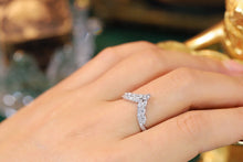 Load image into Gallery viewer, LUOWEND 18K White Gold Real Natural Diamond Ring for Women