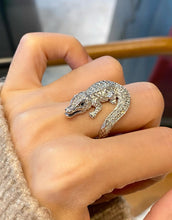 Load image into Gallery viewer, LUOWEND 18K White Gold Natural Diamond Ring for Women