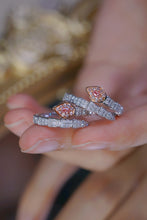 Load image into Gallery viewer, LUOWEND 18K White Gold Real Natural Pink Diamond Ring for Women