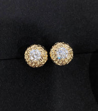 Load image into Gallery viewer, LUOWEND 18K Yellow Gold Natural Diamond Earrings for Women
