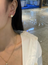 Load image into Gallery viewer, LUOWEND 18K Yellow Gold Natural Diamond Earrings for Women