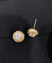 Load image into Gallery viewer, LUOWEND 18K Yellow Gold Natural Diamond Earrings for Women