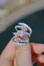 Load image into Gallery viewer, LUOWEND 18K White Gold Real Natural Pink Diamond Ring for Women