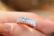 Load image into Gallery viewer, LUOWEND 18K White Gold Real Natural Diamond Ring for Women