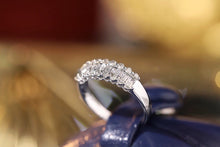 Load image into Gallery viewer, LUOWEND 18K White Gold Real Natural Diamond Ring for Women