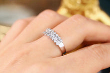 Load image into Gallery viewer, LUOWEND 18K White Gold Real Natural Diamond Ring for Women