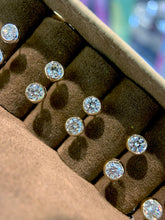 Load image into Gallery viewer, LUOWEND 18K White/Yellow Gold Natural Diamond Earrings for Women
