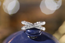 Load image into Gallery viewer, LUOWEND 18K White Gold Real Natural Diamond Ring for Women