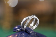 Load image into Gallery viewer, LUOWEND 18K White Gold Real Natural Diamond Ring for Women