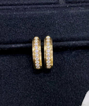 Load image into Gallery viewer, LUOWEND 18K Yellow Gold Natural Diamond Earrings for Women