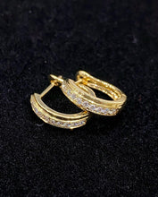Load image into Gallery viewer, LUOWEND 18K Yellow Gold Natural Diamond Earrings for Women
