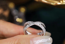 Load image into Gallery viewer, LUOWEND 18K White Gold Real Natural Diamond Ring for Women
