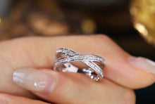 Load image into Gallery viewer, LUOWEND 18K White Gold Real Natural Diamond Ring for Women