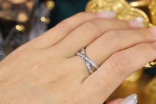 Load image into Gallery viewer, LUOWEND 18K White Gold Real Natural Diamond Ring for Women