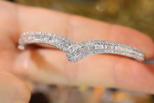 Load image into Gallery viewer, LUOWEND 18K White Gold Real Natural Diamond Bangle for Women