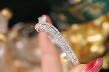 Load image into Gallery viewer, LUOWEND 18K White Gold Real Natural Diamond Bangle for Women