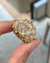 Load image into Gallery viewer, LUOWEND 18K White or Yellow Gold Natural Diamond Ring for Women