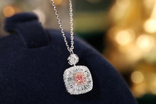Load image into Gallery viewer, LUOWEND 18K White Gold Real Natural Pink Diamond Pendant Necklace for Women