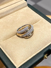 Load image into Gallery viewer, LUOWEND 18K Yellow Gold Natural Diamond Ring for Women