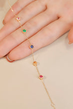 Load image into Gallery viewer, LUOWEND 18K Yellow Gold Real Natural Gemstone Bracelet for Women