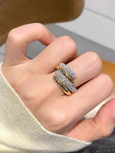 Load image into Gallery viewer, LUOWEND 18K Yellow Gold Natural Diamond Ring for Women