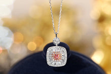 Load image into Gallery viewer, LUOWEND 18K White Gold Real Natural Pink Diamond Pendant Necklace for Women
