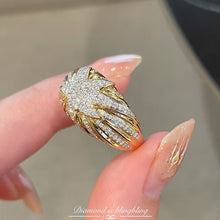 Load image into Gallery viewer, LUOWEND 18K White+Yellow Gold Natural Diamond Ring for Women