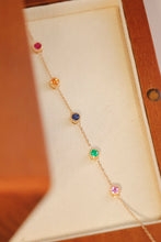 Load image into Gallery viewer, LUOWEND 18K Yellow Gold Real Natural Gemstone Bracelet for Women