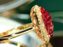 Load image into Gallery viewer, LUOWEND 18K Yellow Gold Natural Ruby Necklace for Women
