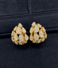 Load image into Gallery viewer, LUOWEND 18K Yellow Gold Natural Diamond Earrings for Women