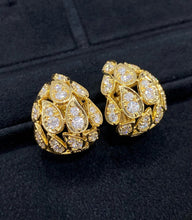 Load image into Gallery viewer, LUOWEND 18K Yellow Gold Natural Diamond Earrings for Women