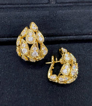 Load image into Gallery viewer, LUOWEND 18K Yellow Gold Natural Diamond Earrings for Women