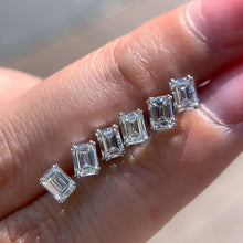 Load image into Gallery viewer, LUOWEND 18K White Gold Natural Diamond Earrings for Women