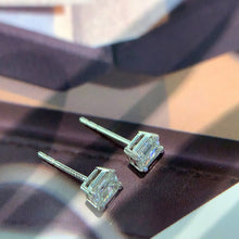 Load image into Gallery viewer, LUOWEND 18K White Gold Natural Diamond Earrings for Women