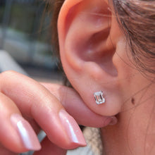 Load image into Gallery viewer, LUOWEND 18K White Gold Natural Diamond Earrings for Women