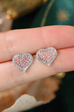 Load image into Gallery viewer, LUOWEND 18K White Gold Real Natural Pink Diamond Stud Earrings for Women